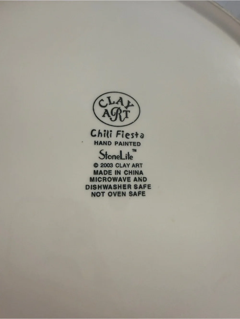 Clay Art Chili Fiesta Large Serving Bowl Hand Painted Stonelite 16